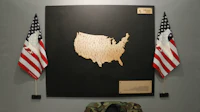 a map of the united states is displayed on a wall